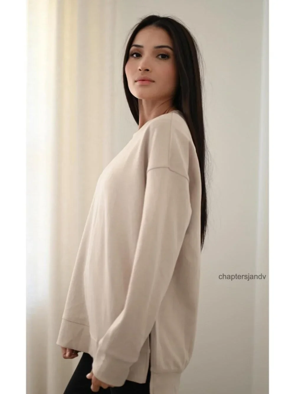 Women's Long Sleeve Crewneck Sweatshirt Lightweight Soft Loose Pullover